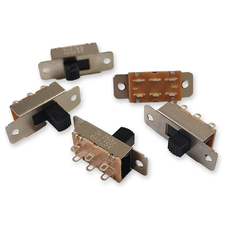 10 قطعة SS-23F19 (2P3T) مقبض الارتفاع 5/6/7/9/10 مللي متر 3 والعتاد 6Pin ثلاجة السيارة تيار كبير تبديل الشريحة DIP التبديل 3/6A 250/125 فولت #2