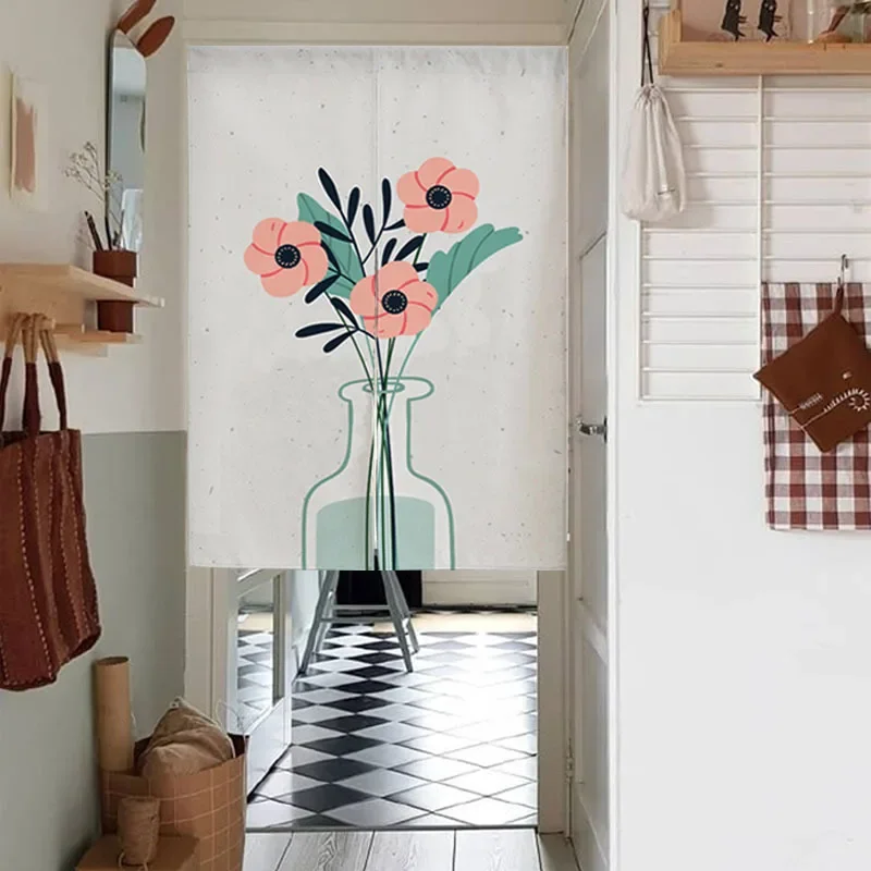 بسيطة الزهور اللوحة ستارة الباب المطبخ نورين ستارة المدخل مدخل المنزل التقسيم ديكور مطعم معلقة نصف الستار