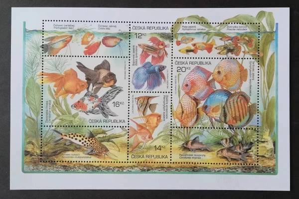 

Czech Republic Post Stamps Postage Year 2003 Fish Goldfish 1 Sheet 4 New Collectible Postage Stamps Material For Scrapbooking