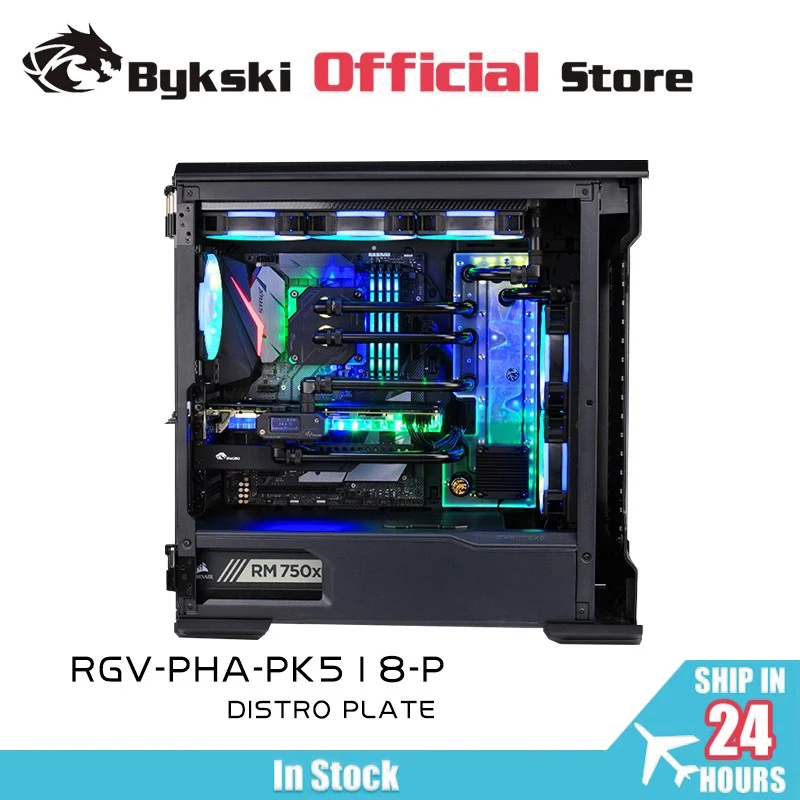 

BYKSKI Acrylic Board Water Channel Solution для Phanteks PK518(E опытный X) чехол / блок процессора и графического процессора / 3PIN RGB / акриловый резервуар
