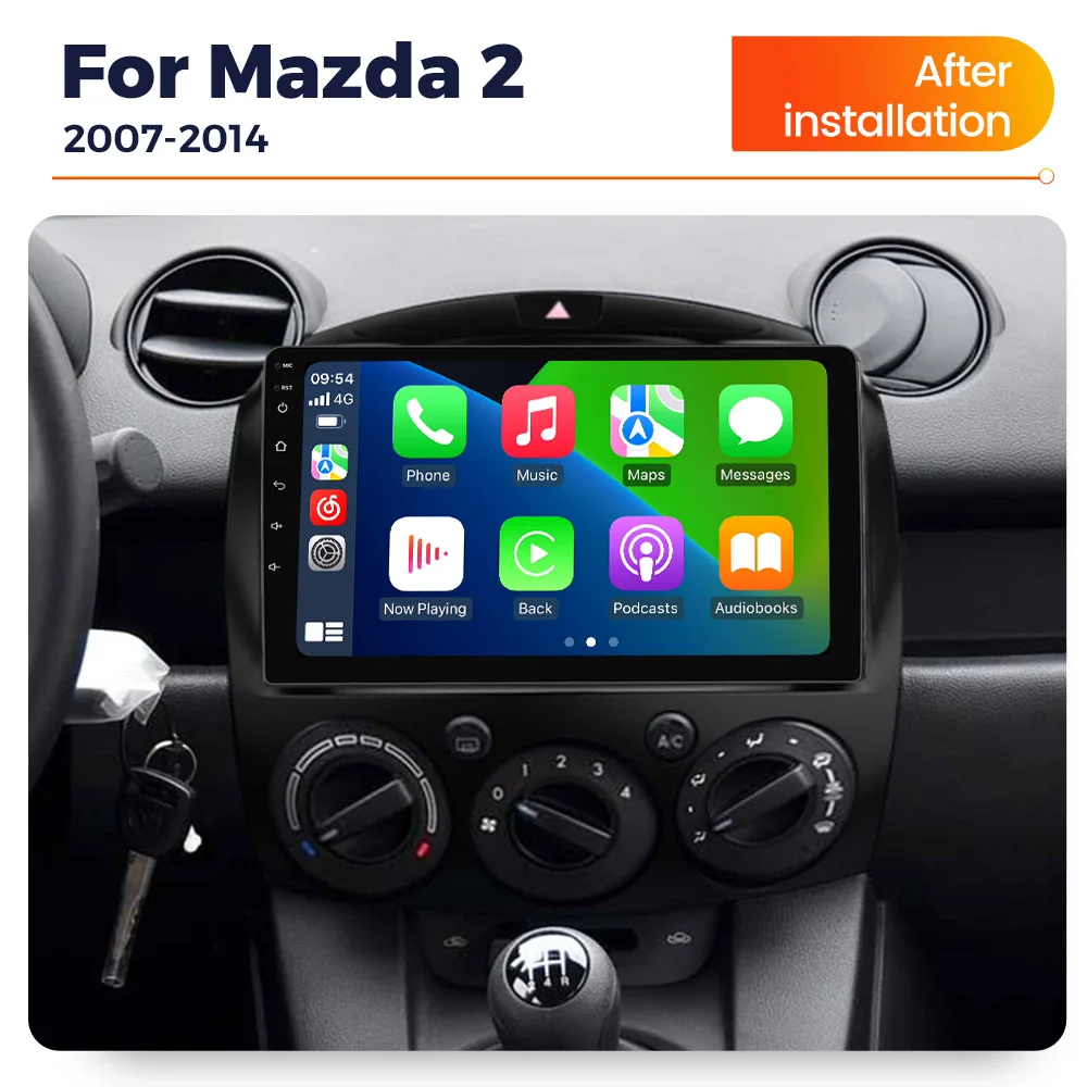 NaviFly Android Car Radio For MAZDA 2 Mazda2 2007-2014 Multimedia Player Stereo Wireless Carplay Auto Intelligent System GPS BT