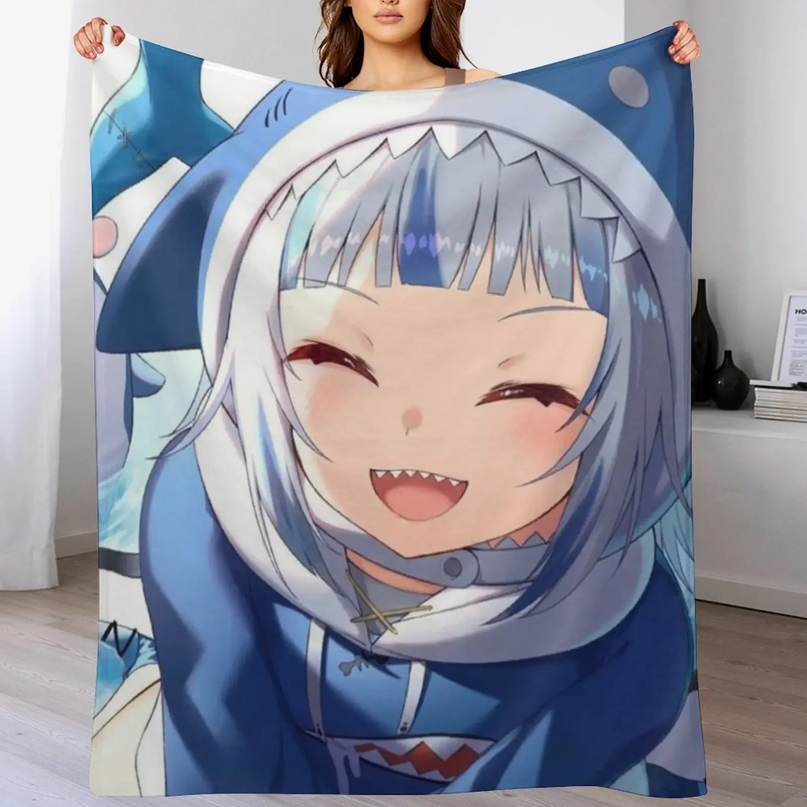 

Gawr Gura Throw Blanket cosplay anime Tourist Bed covers Blankets For Sofas Blankets