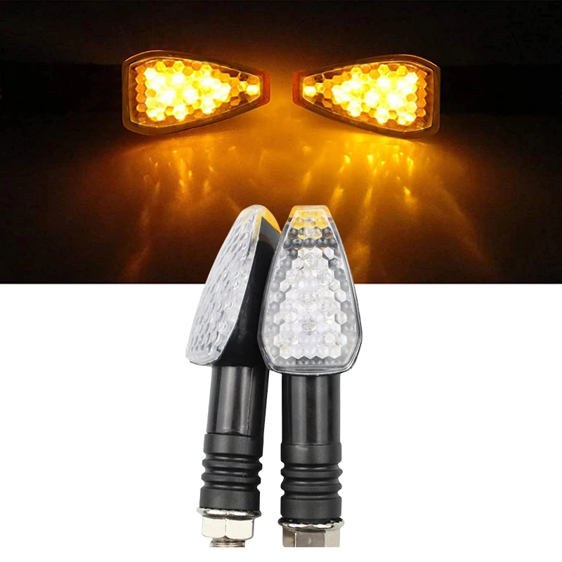 

2pcs/set Amber Color 12V LED Turn Signals Indicator Lights Blinkers Flashers For Honda BMW Universal Motorcycle Accessories