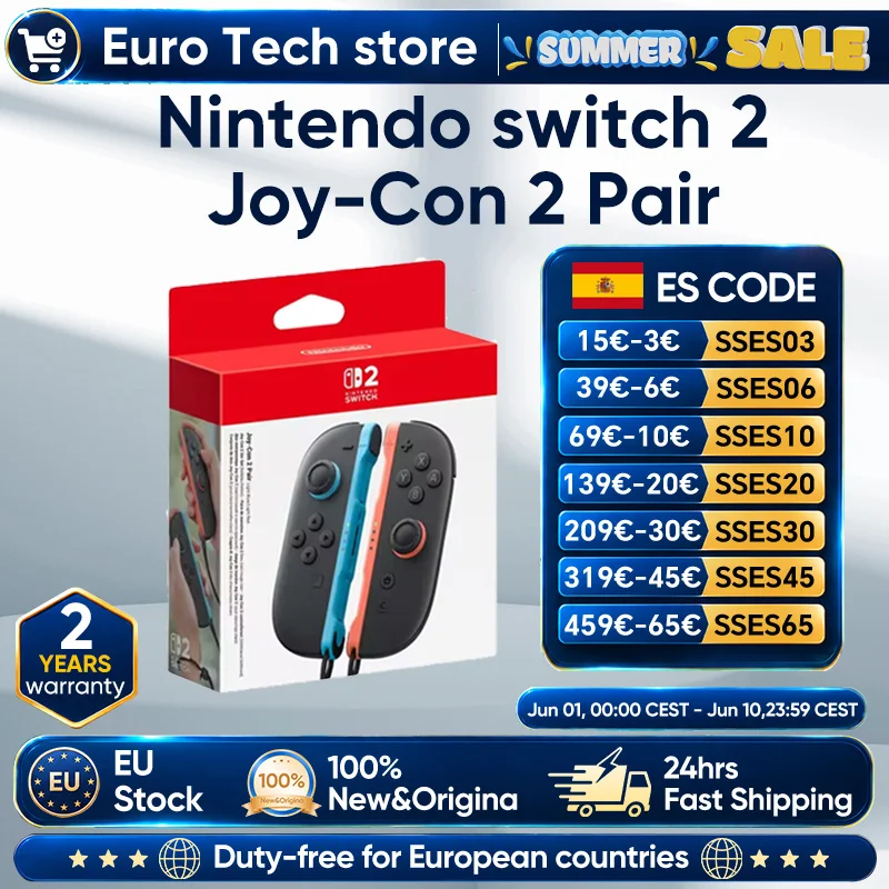 Nintendo switch 2 Joy-Con 2 Pair - Light Blue/Light Red Compatible