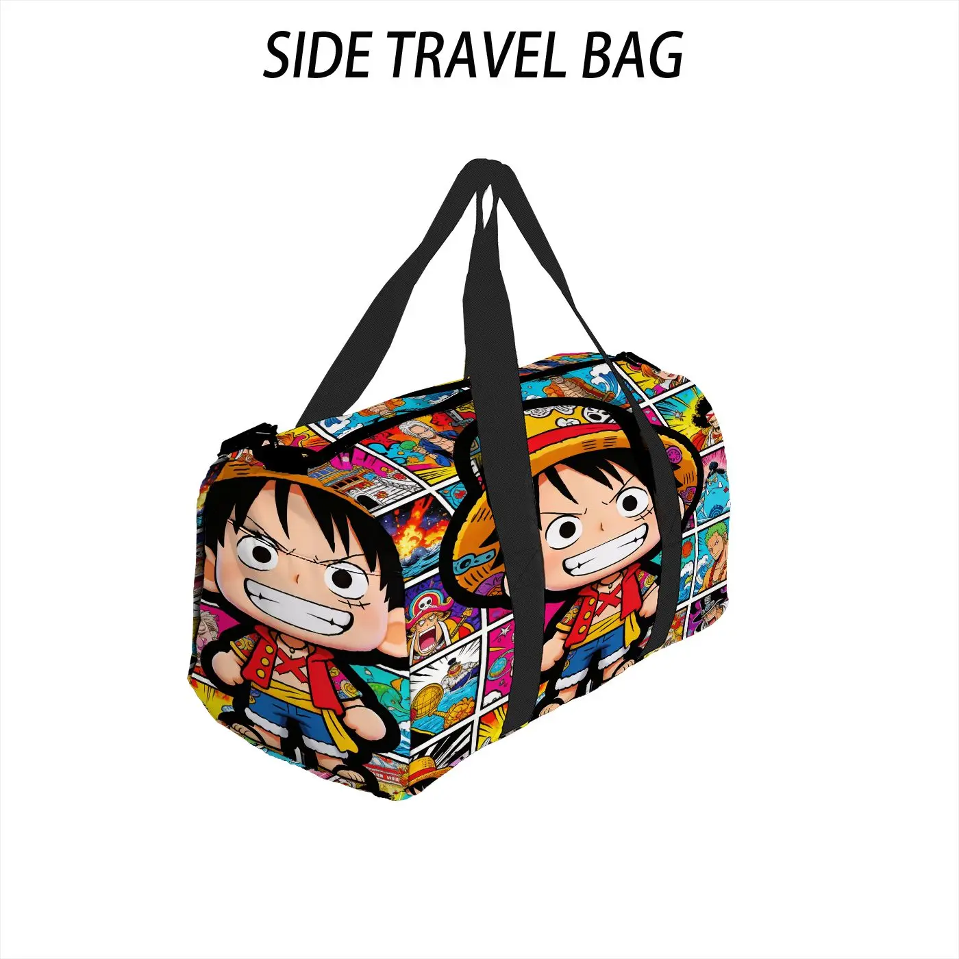One Piece Luffy Anime Print Duffel Bag, Large Capacity Multi-pocket Travel Gym Bag, Overnight Weekender Bag - view 3