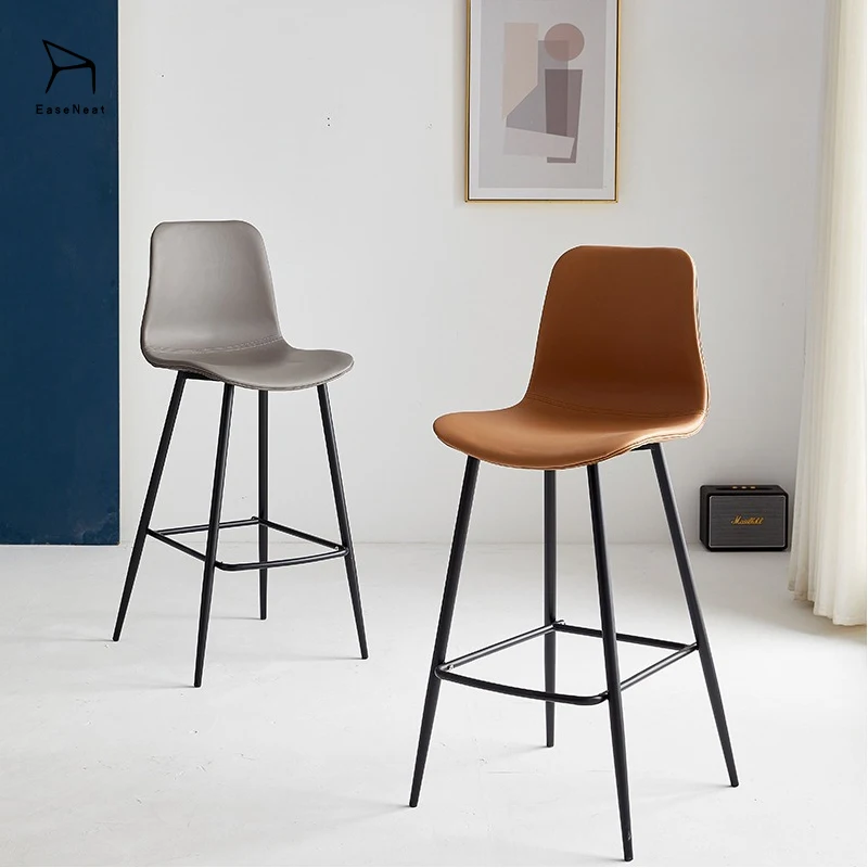 

Wholesale Modern High-End Bar Stool Chair Gold Metal Leather Fabric Luxury Cafe Furniture for Hotel Dining Outdoor Living Room