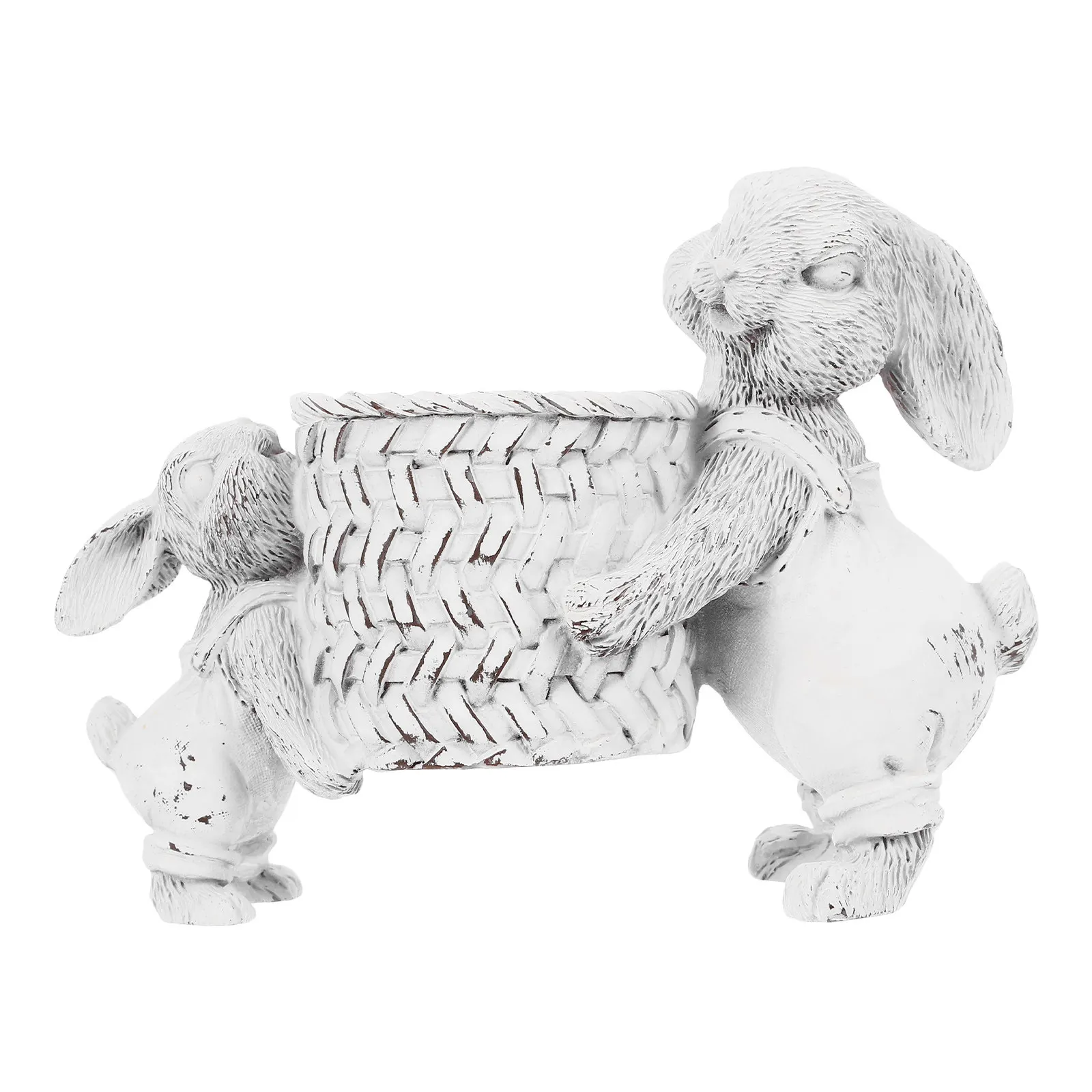 

Cute Easter Bunny Pen Holder Resin Desktop Organizer for Office School Stationery Storage Multifunction Pencil Cup Rabbit Shaped