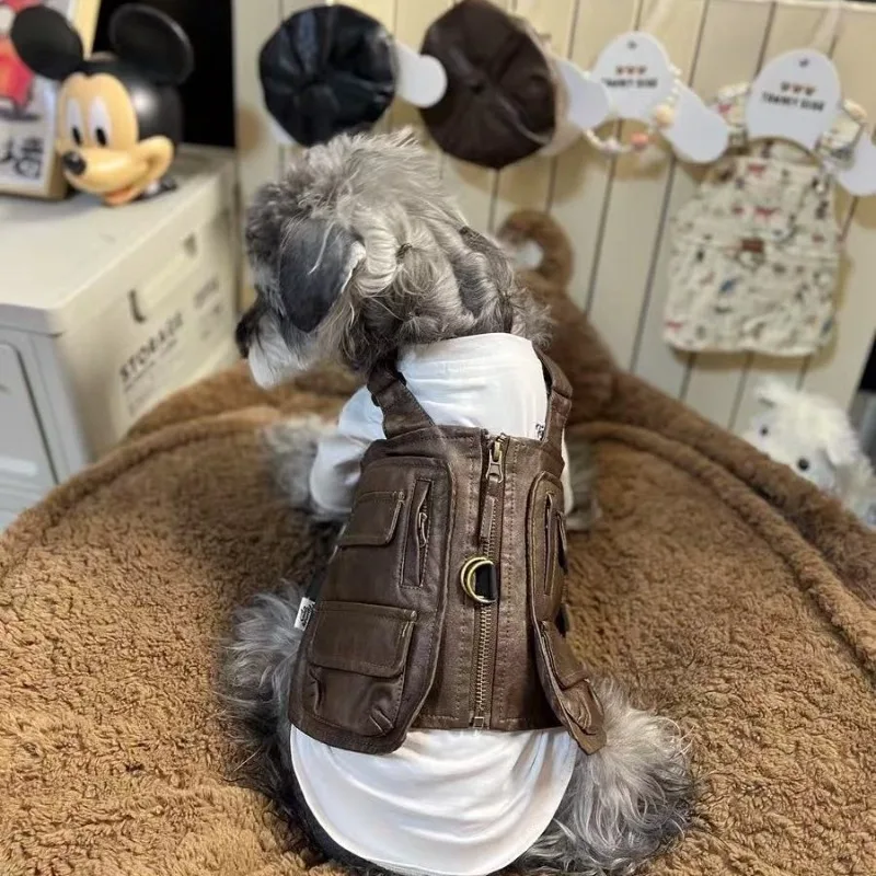 

Spring Dogs Jackets Luxury Designer Schnauzer Small Breed Dogs Clothes Bichon Teddy Workwear Strap Vest Puppy Jackets York