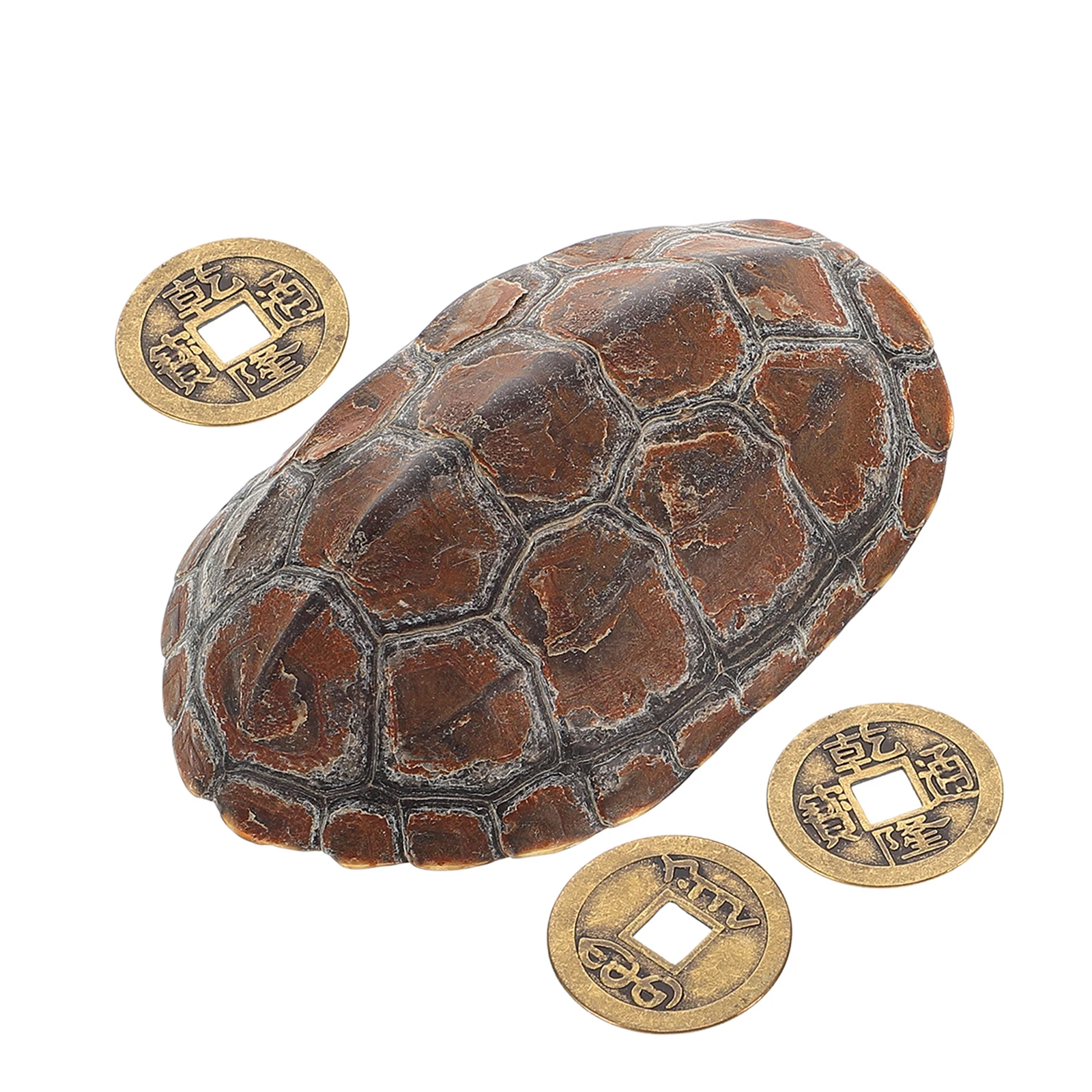 

Decorate Bagua Turtle Shell Handle Piece Office Copper Fortune Divination Coins