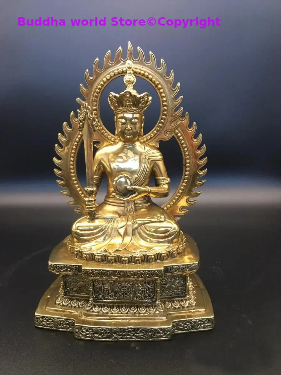 Wholesale Buddhist supplies Buddhism brass Bodhisattva Akashagarbha Buddha statue family Patron saint bring money Good luck