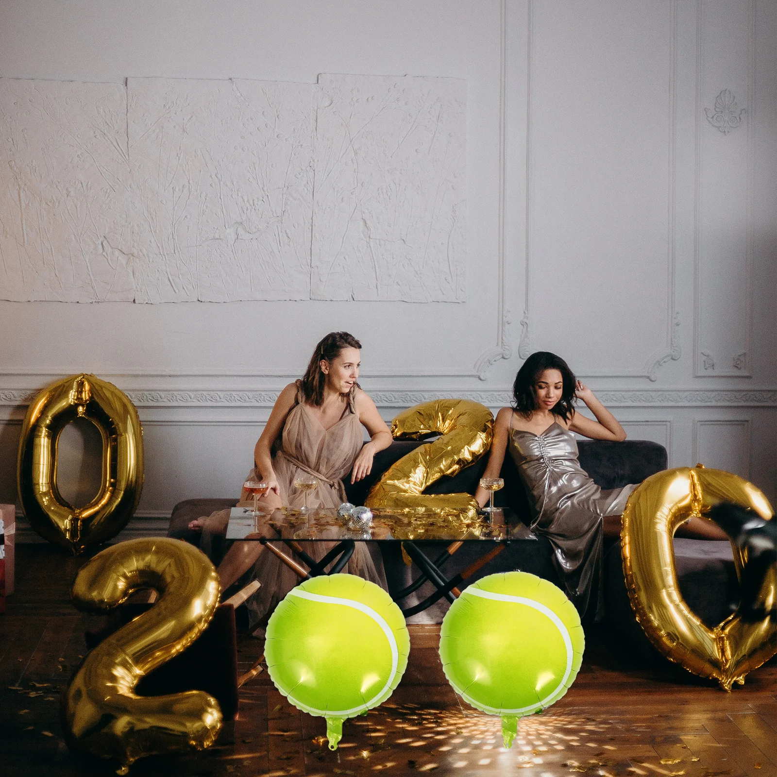 مجموعة واحدة من بالونات حفلات التنس القابلة للنفخ لتزيين مضرب كرة التنس لعيد ميلاد البكالوريوس والمناسبات الخارجية #3