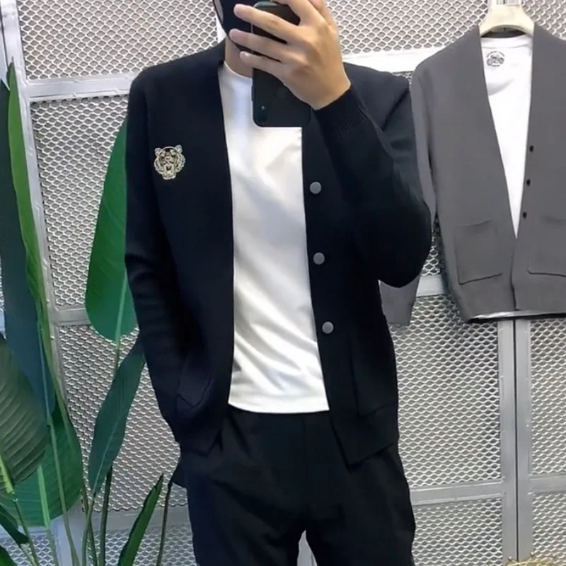 

Trendy Knitted Cardigan Jaet for Men Spiritually Meticulous Spring Autumn Versatile Long Sve Regular Fit Commute Suitable