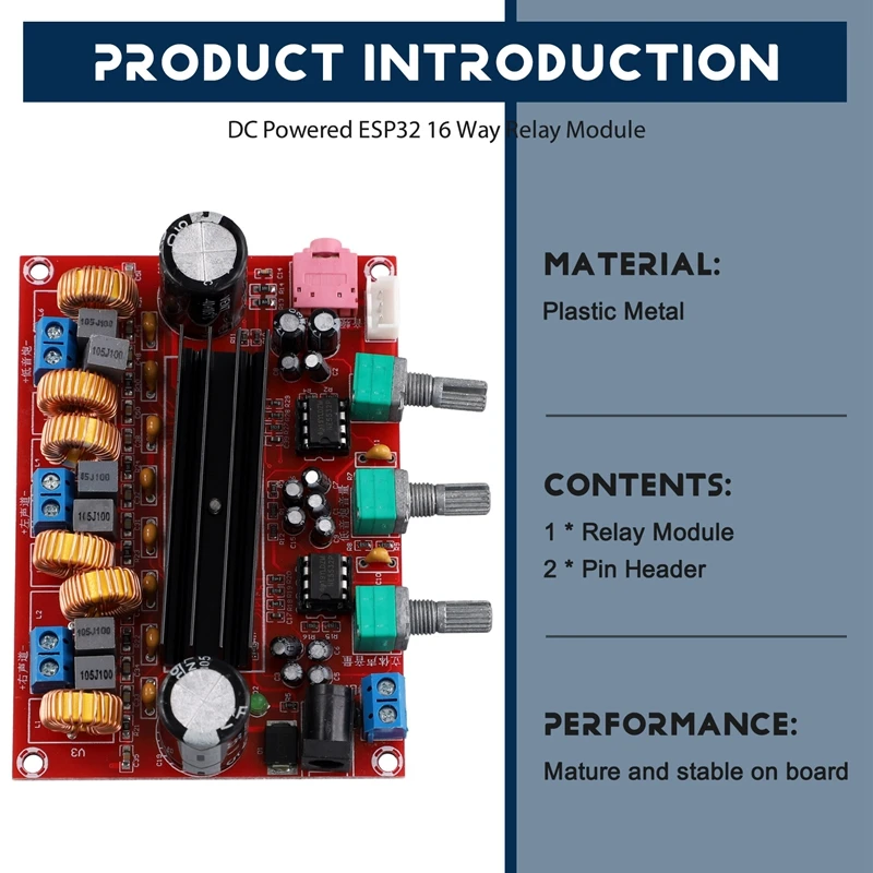 XH-M139 Audio Amplifier Board 2X50w+100W 2.1 Channel Amplifier Modules DC 12-24V For Audio System DIY Speakers