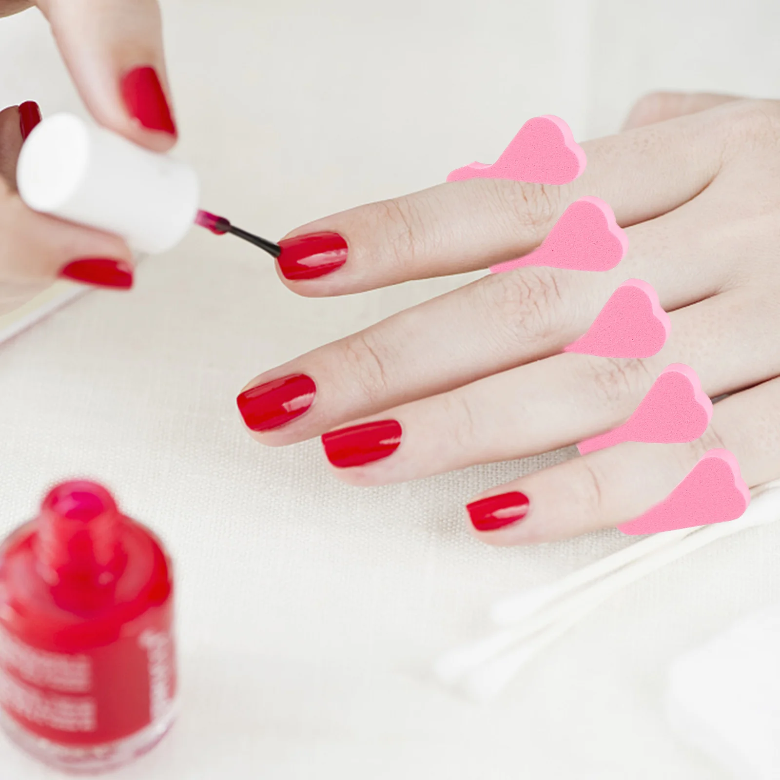 

100Pcs Heart Shape Toe Separators Eva Nail Toe Separator Pedicure Tools Nail Art Finger Separator Random Color