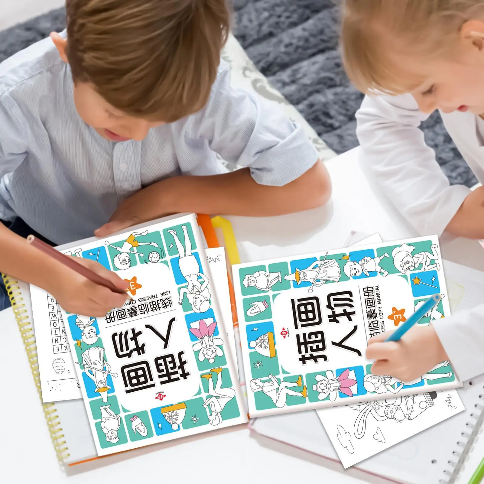 Copybook สําหรับเด็กฝึก Copybook Tracing Workbook ชุดระบายสี Interactive กระดาษวาดภาพการเรียนรู้ของเล่นเพื่อการศึกษาสําหรับ