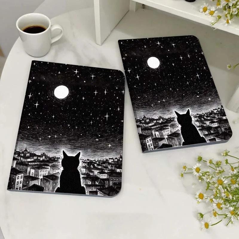 

Cartoon Black Cat Night Case For Honor MediaPad MatePad 6 7 X8 M5 M6 V6 V7 T5 T10 T10s 10 11 SE C5e X8a Pro Lite Tablet