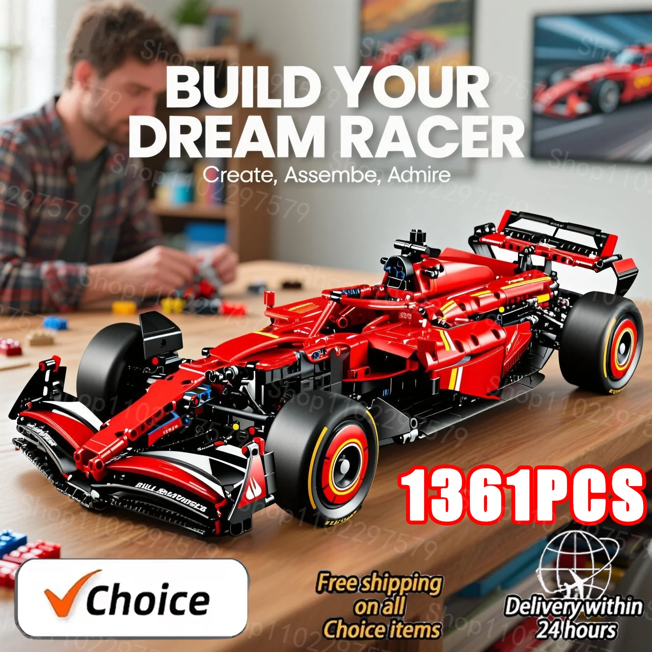 yZ[zeNjJ 1361PCS SF-24 F1 ptH[}X 42207 [VOJ[gݗăLbg 1:8 XP[ RN^u AȃfBe[ fBXvCf fR[V