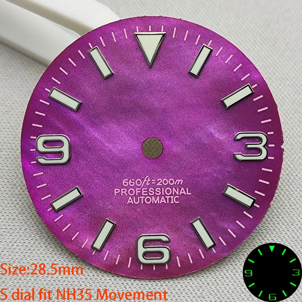 Quadrante dell'orologio da 28,5 mm Quadrante NH35 Quadrante S adatto per lo strumento di riparazione degli accessori dell'orologio con movimento NH35 NH36