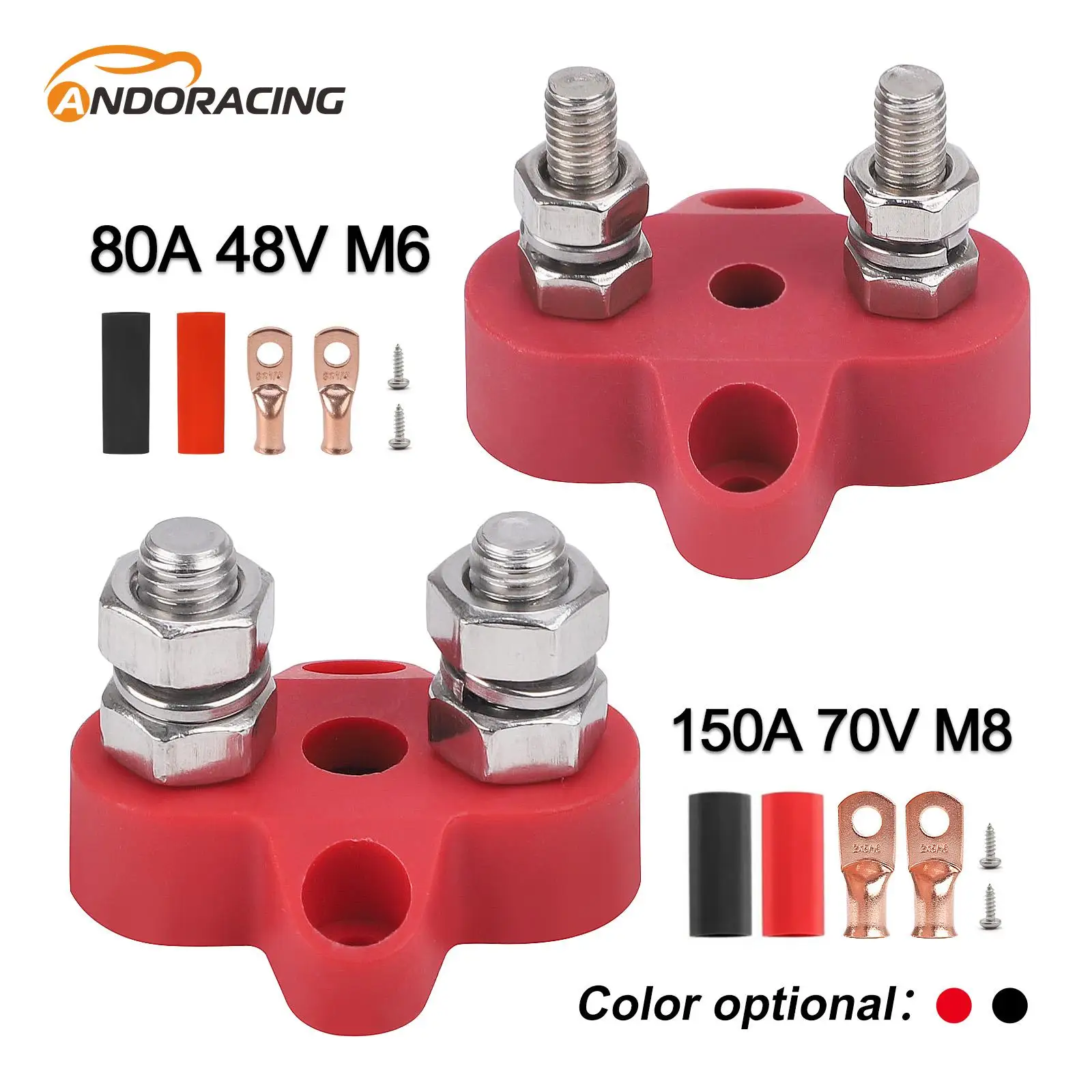 

Шпильки автомобильных клеммных колодок M6 M8, 1/4 дюйма, 5/16 дюйма, шины, положительные и отрицательные разъемы для распределения питания для кемпера, грузовика, автофургона, лодки