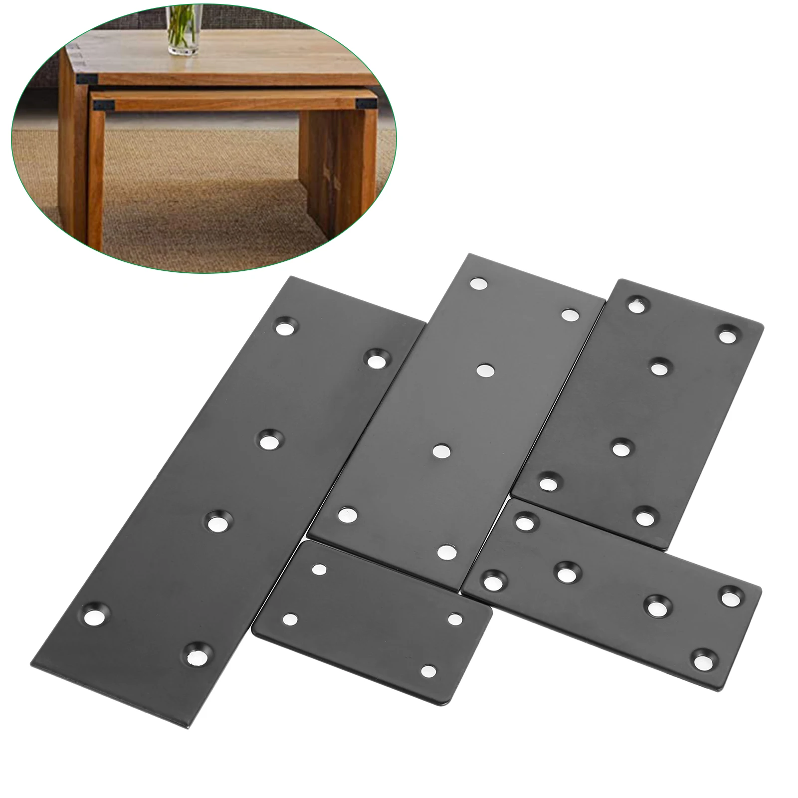 

10Pcs Stainless Steel Straight Brace Brackets Flat Corner Brace Repair Fixing Wood Brace Joining Plates Connector Durable
