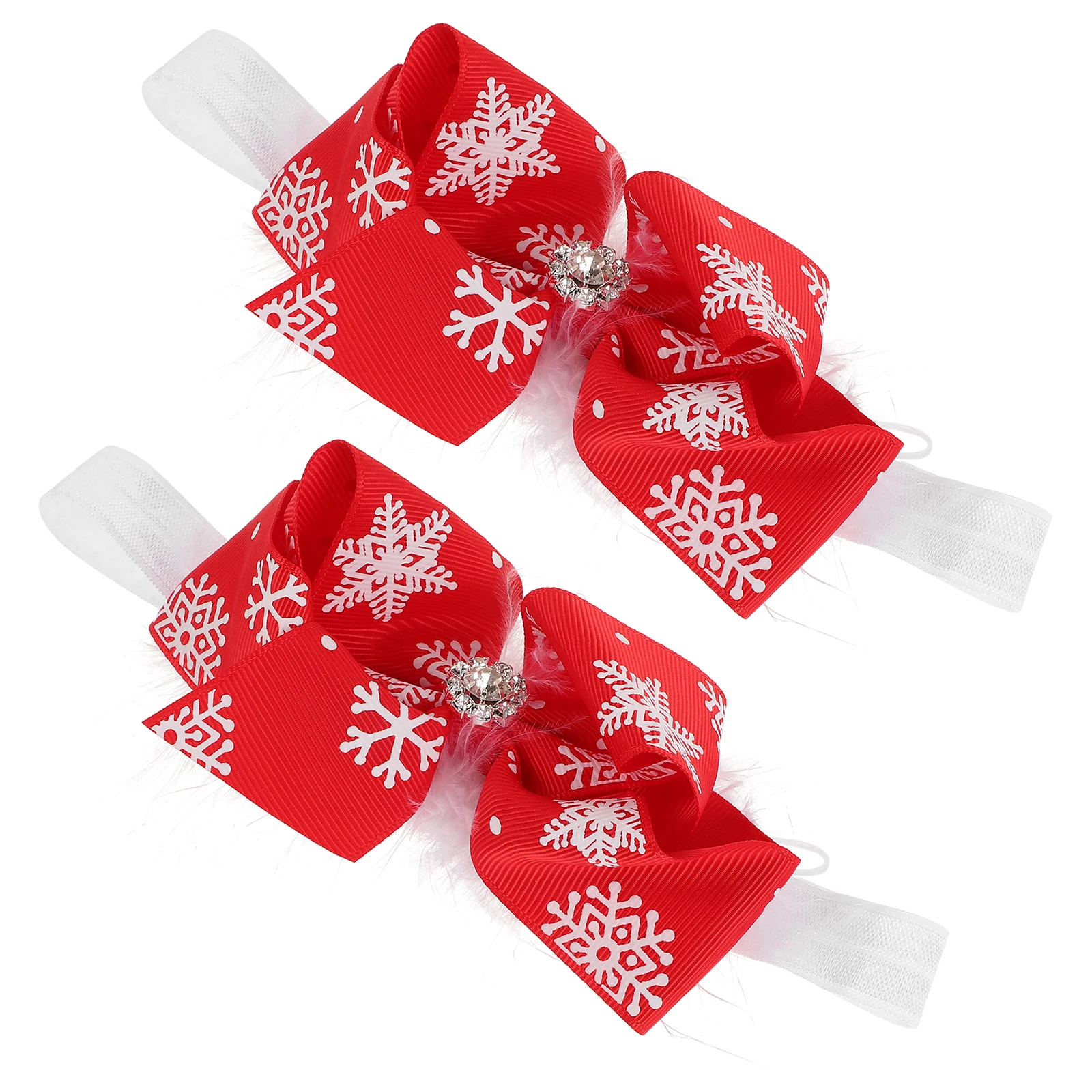 

2Pcs Christmas Headband with Bow Hair Band for Holiday Party Photo Shoot Accessory
