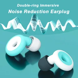 1Pair Sleep Noise Reduction Earplug Soft Silicone Ear Muffs Noise Protection Travel Reusable Swimming Waterproof Ear Plugs