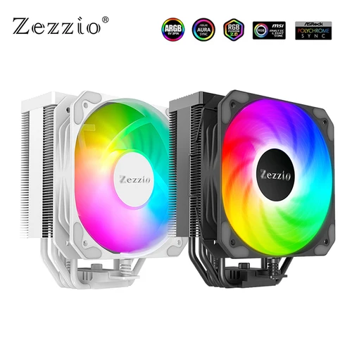 ID 냉각 IS-55 5 히트 파이프 CPU 쿨러 라디에이터, 120mm 선풍기 ARGB 로우 프로파일 에어 쿨러, LGA1700, 1200, 115x Ryzen AM4 AM5 용 