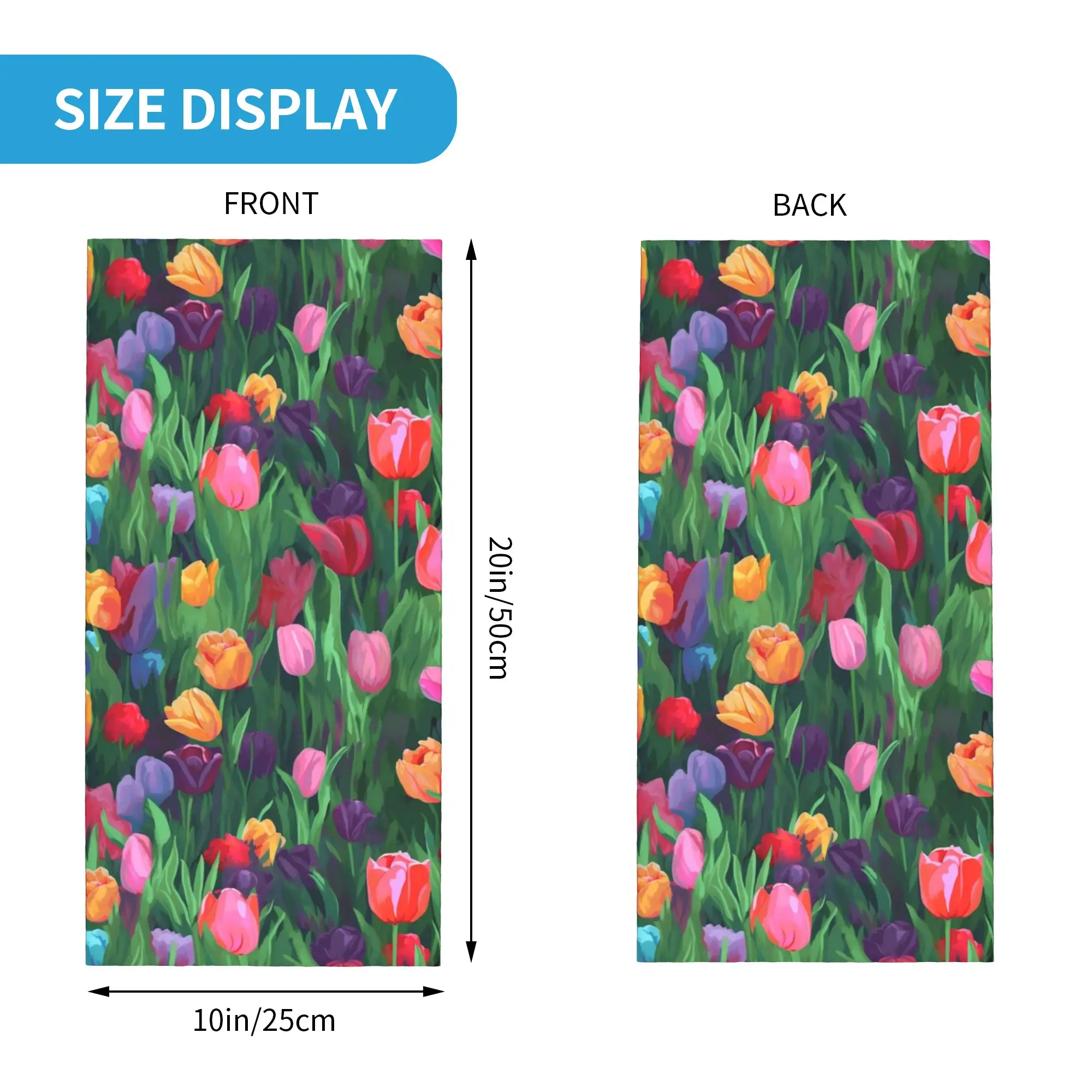 Tulip Bandana Neck Gaiter Printed Face Scarf Headwear Riding Unisex Adult Winter