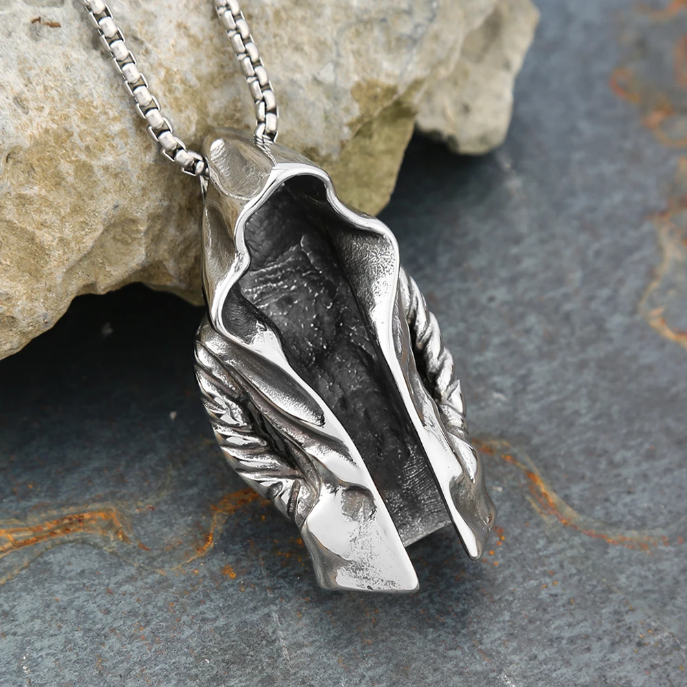 Cool Punk Vintage Assassin Cloak Man In Black Pendant Necklaces For Men Boys Stainless Steel Personality Hip Hop Jewelry Gifts