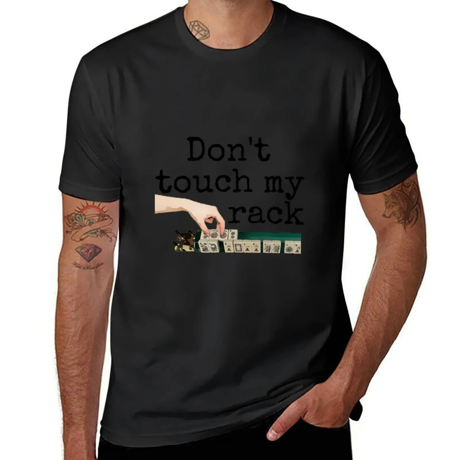 Don't Touch My Rack Mah Jongg Sticker T-Shirt animal prinfor boys quick drying plain t shirts men