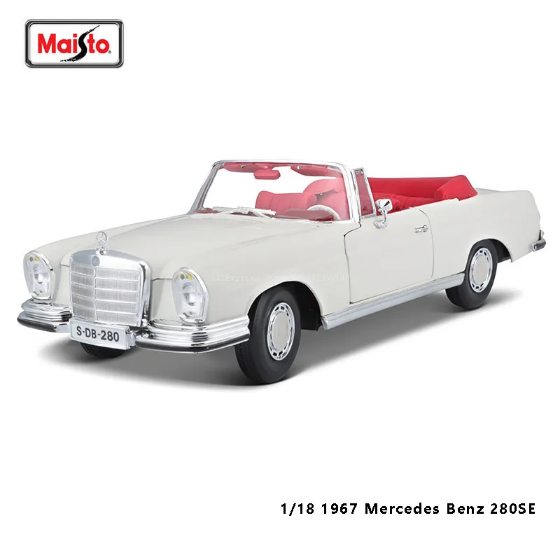 Maisto 1:18 1967 Mercedes Benz 280SE Classic Alloy Car Model Static Die Casting Model Collection Gift Toy Gift