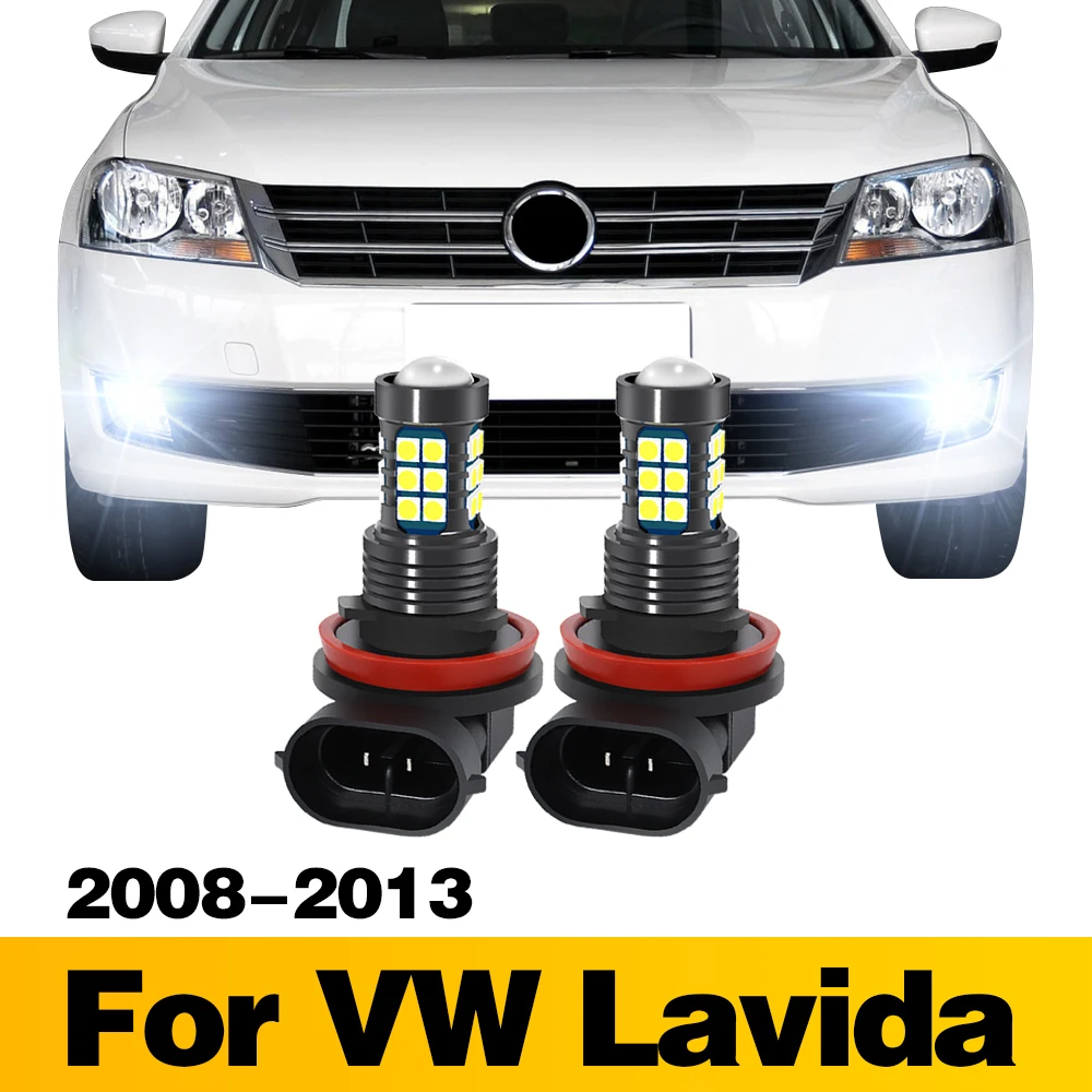 2Pcs LED Lamp Car Front Fog Light Accessories For VW Lavida 2008 2009 2010 2011 2012 2013