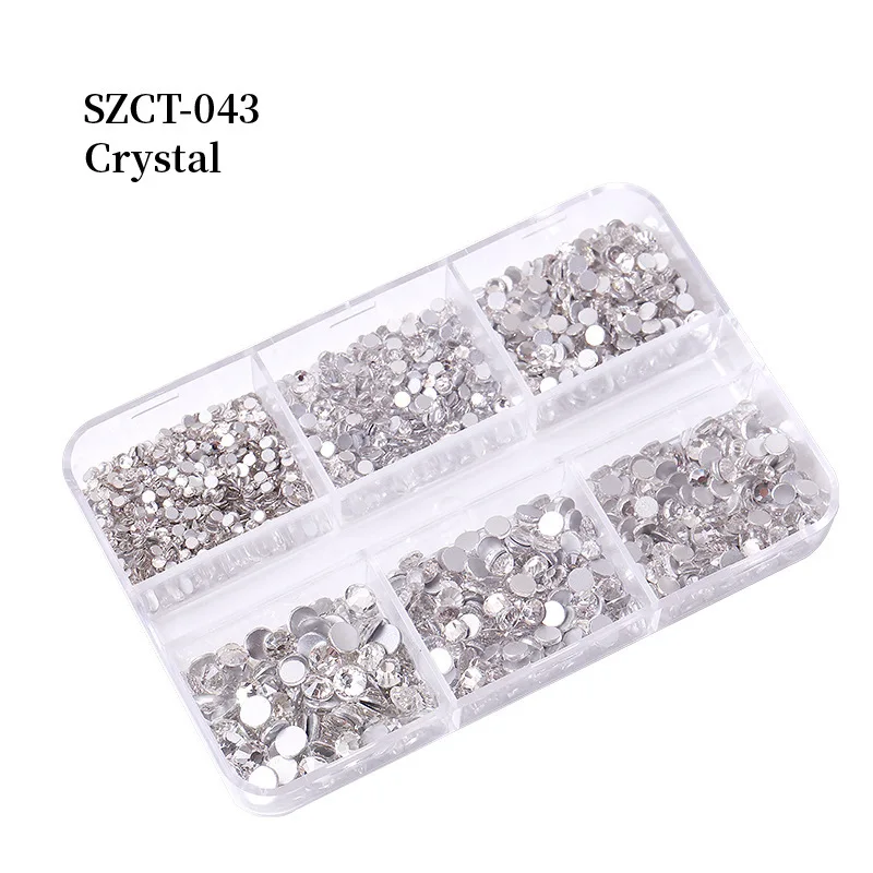 6 شبكات SS6-20 مختلط الحجم الوردي البرونزية الفضة أحجار الراين المسطحة الأحجار الكريمة وامض الماس ثلاثية الأبعاد مسمار الفن زينة بلورات #3