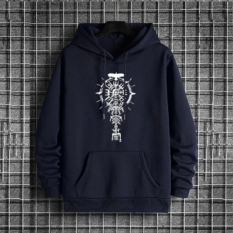 Neuer modischer Herren-Kapuzenpullover 2025, urbane Streetwear, trendiges Kapuzenpullover, männlicher alter Raben-Stil, lässiger Kapuzenpullover, Herbst-Winter