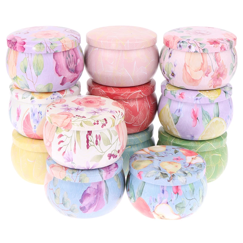 4oz New Sealed Jar Metal Candle Tin Jar Candy Box Rose Tea Pot Jewelry Storage Organizer Tinplate Christmas Packing Case Box 1pc