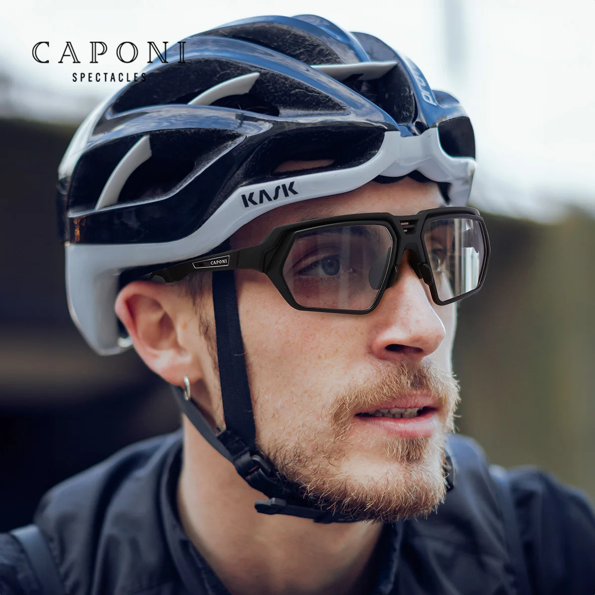 CAPONI sportowe męskie okulary przeciwsłoneczne TR-90 fotochromowe okulary rowerowe konstrukcja ochrony UV400 przeciwpyłowe wiatroszczelne okulary BS24705