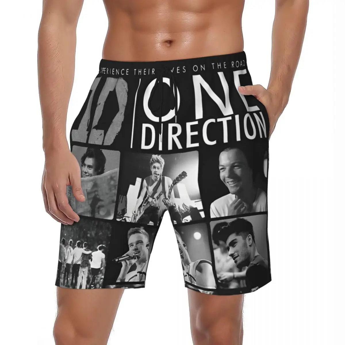 

Летние шорты для доски, мужские шорты O-ONE Band Direction Running, английско-ирландские пляжные шорты с рисунком группы для мальчиков, плавки, большой размер