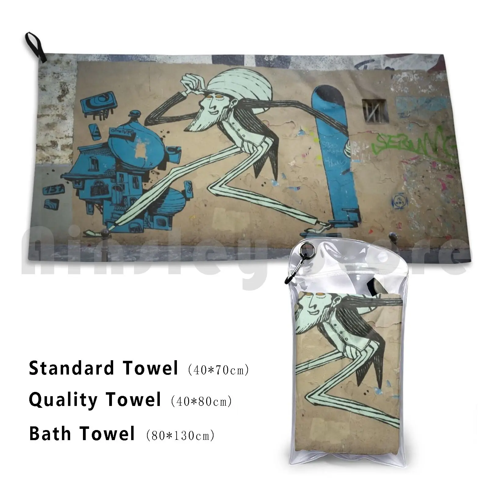 Tall Man In Paris Custom Towel Bath Towel Paris France Street Art