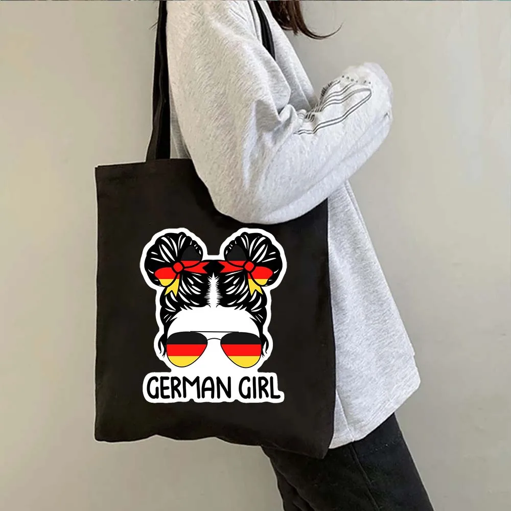 Munich Berlin Germany Map Canvas Totes Bag Love Heart Flag Coat of Arms Marienplatz Bavaria German Girl Landmark Shopper Handbag