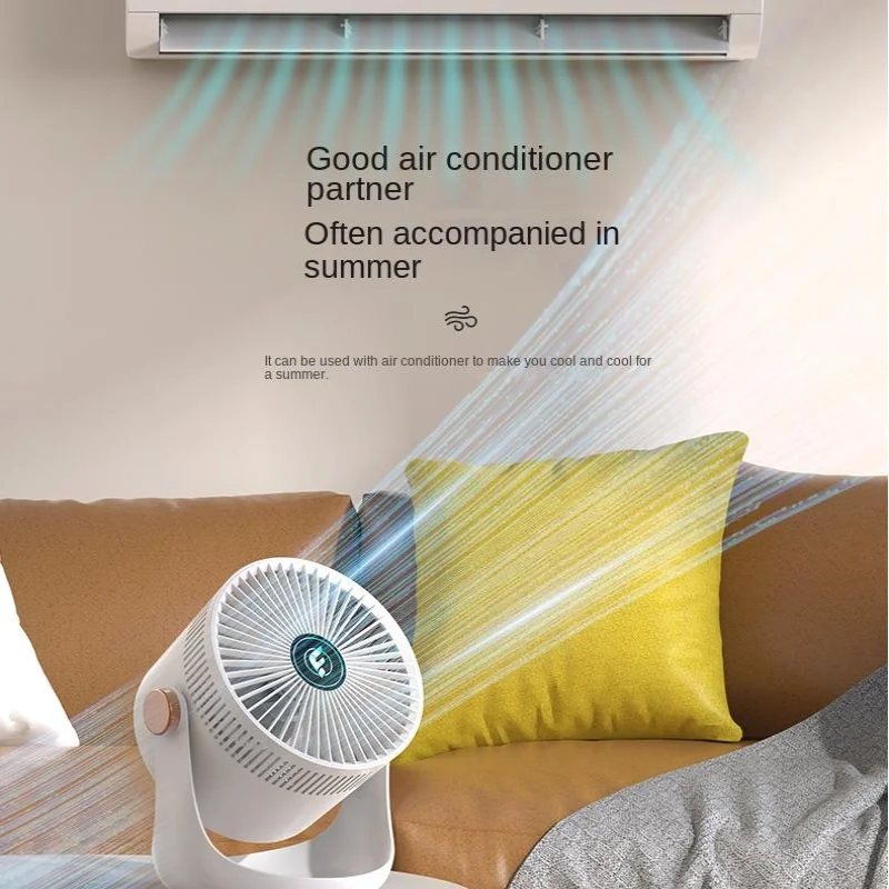 

Персональный охлаждающий вентилятор с перезаряжаемым USB и 360° ° Вращение, портативный бесшумный вентилятор емкостью 2400 мАч для дома, офиса, наружного использования, прочный хань