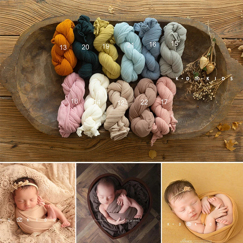 Soft Stretch Newborn Photography Wrap Blanket Elastic Baby Swaddle Cloth Multi Color Infant Photo Shooting Prop Studio Accessory