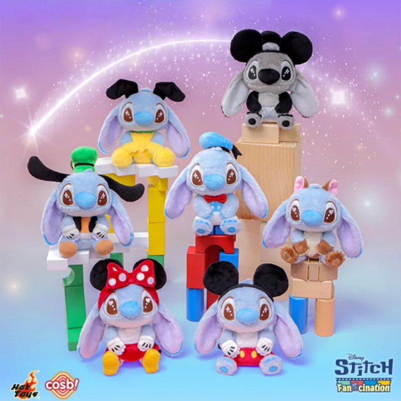 

Hot Toys Stitch Mania Series Blind Box Mickey & Friends Backpack Charm Visual Accessories Cosbi Plush Keychain Birthday Gift