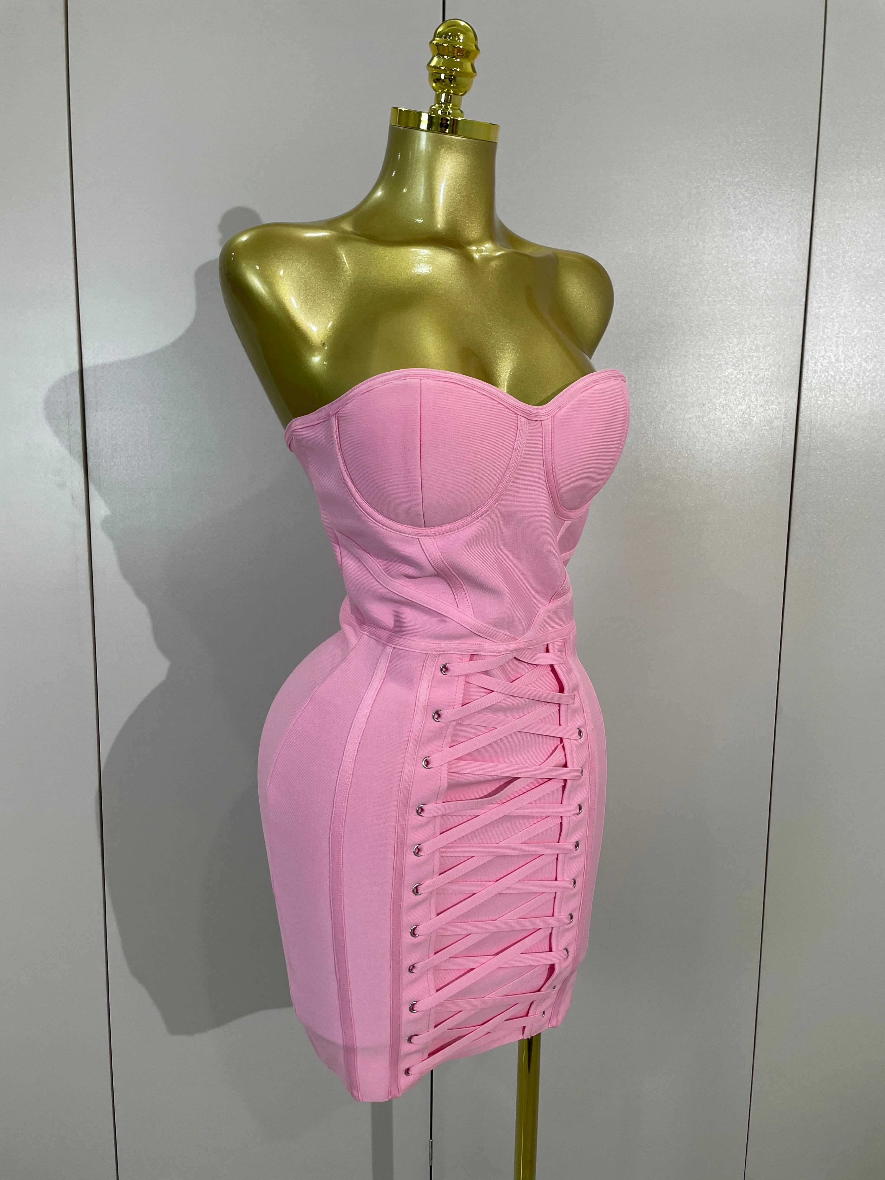 Women Sexy Strapless Laced-up Bodycon Pink Mini Bandage Dress Eveing Celebrate Nightclub Party Birthday Girls' Homecoming Wear - AliExpress 200000345 Women Sexy Strapless Laced-up Bodycon Pink Mini Bandage Dress Eveing Celebrate Nightclub Party Birthday Girls' Homecoming Wear - AliExpress 200000345
