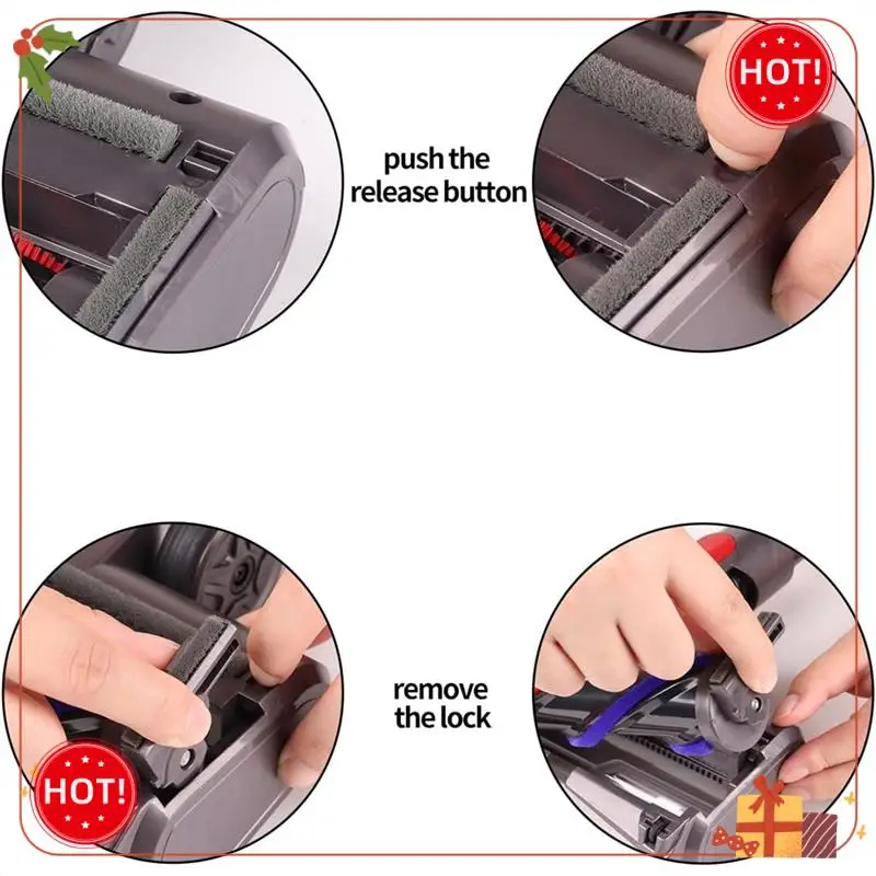 ABLE-Brush Head For Dyson V7 V8 V10 V11 V15 Vacuum Cleaner Floor Nozzle With Front Lights For Hard Floors And Carpet