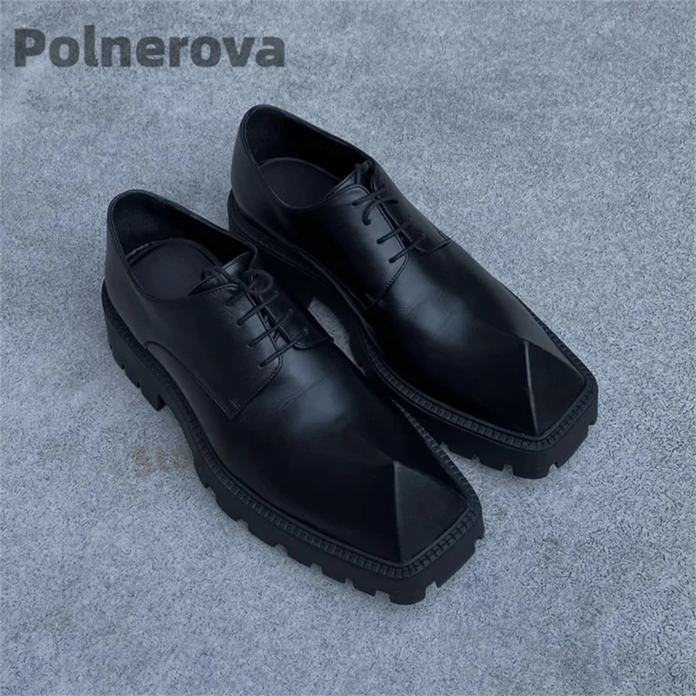 Rhino Horn Leather Shoes Women Men British Retro Lace-Up Dress All-Match Derby Shoes Spring Autumn Fashion Casual Single Shoes