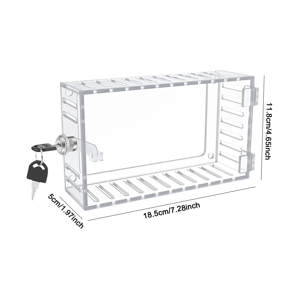 صندوق قفل ترموستات عالمي مع غطاء صندوق قفل تيار متردد بمفتاح، واقي ترموستات مثبت على الحائط من الأكريليك لترموستات المنزل على الحائط