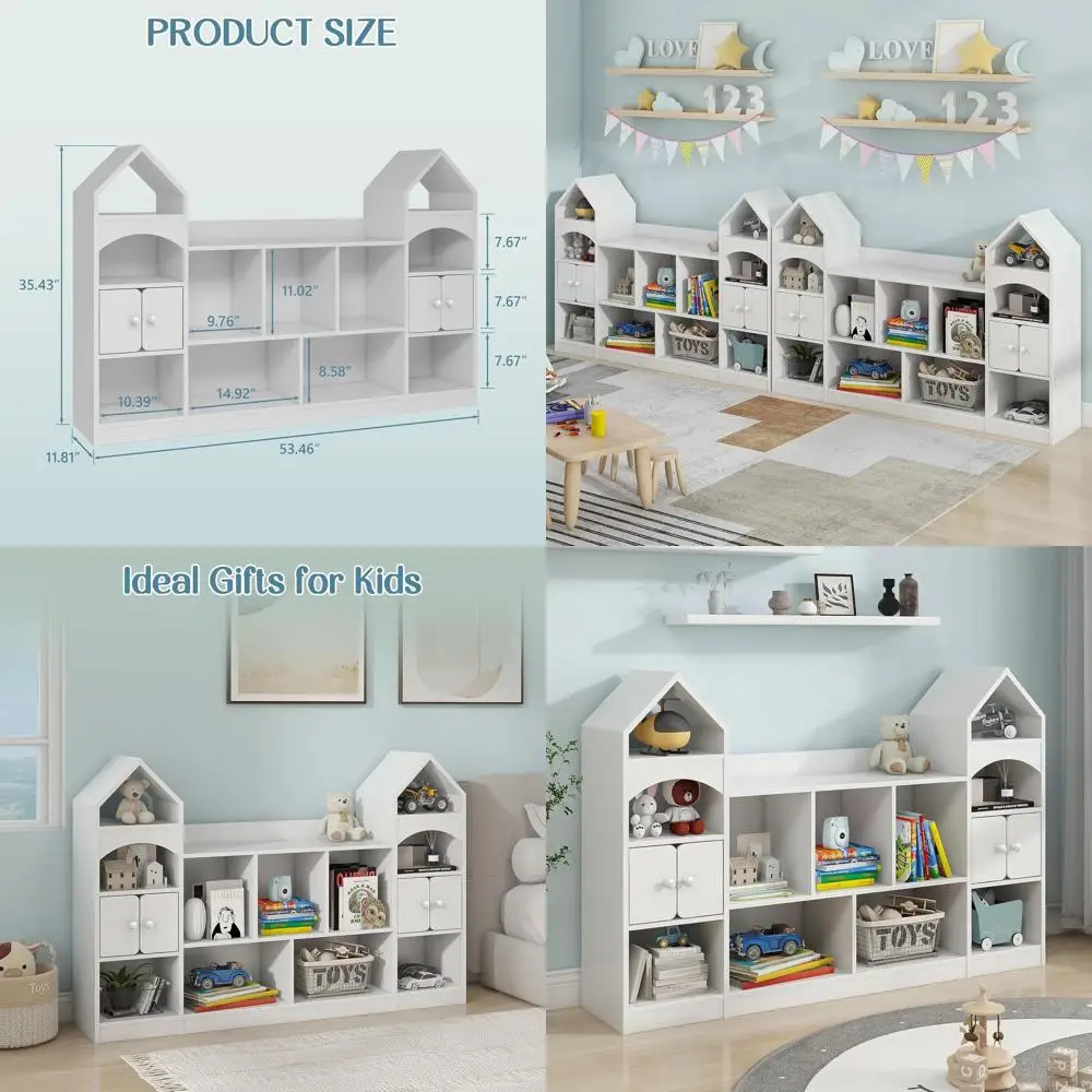 

Книжная полка и органайзер для игрушек Magic Castle для малышей, многофункциональный органайзер, цвет: холодный белый