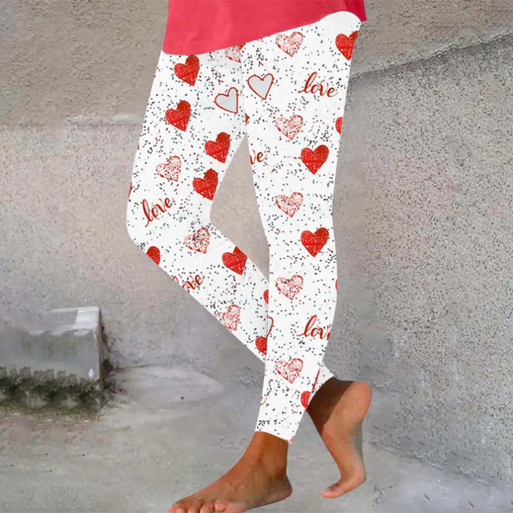 High Waist Yoga Leggings with 3D Heart Prints for Women Crafted with NakedFeel Material Suitable for Spring to Winter