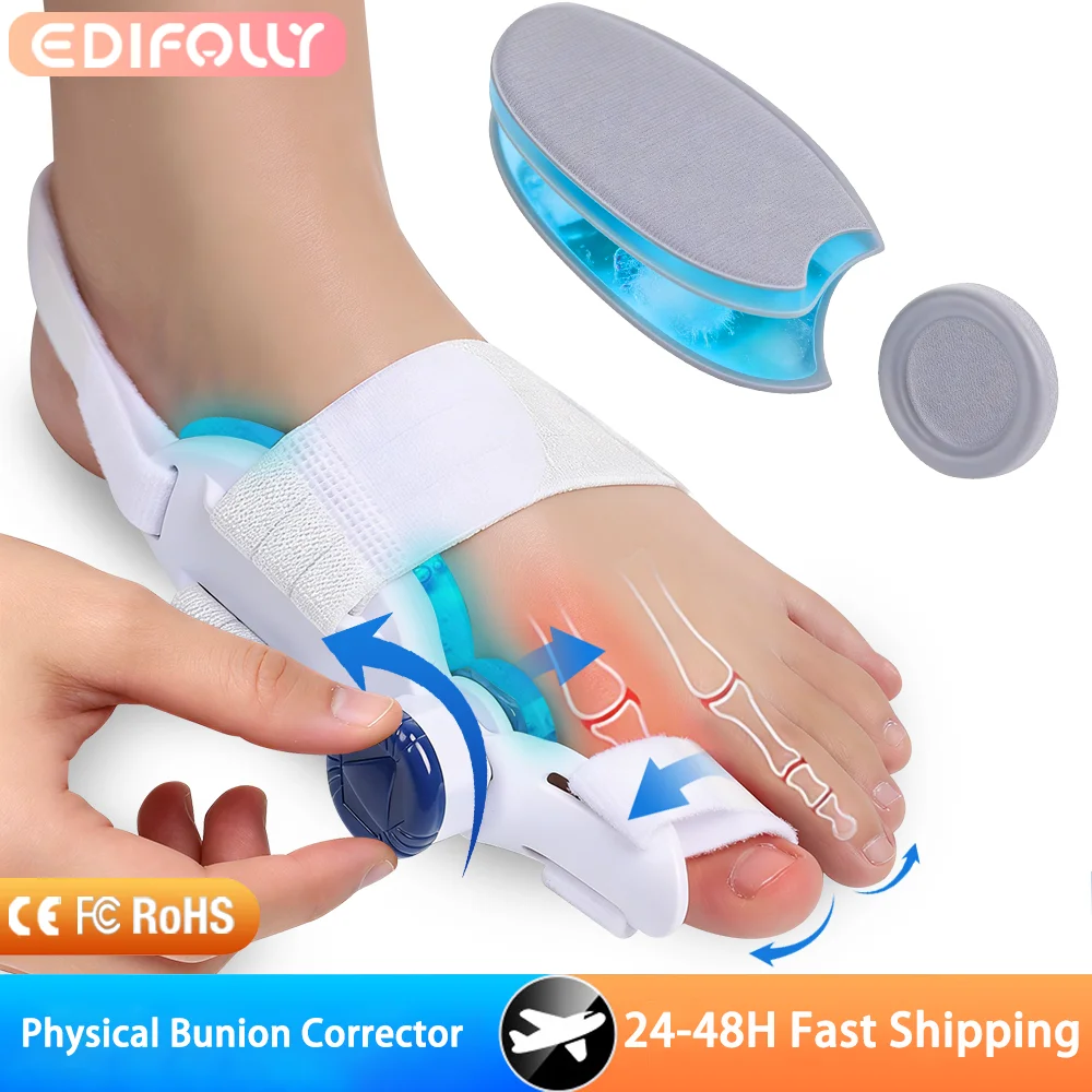 

Unisex Adjustable Bunion Corrector for Hallux Valgus with Cooling Pads Thumb Orthotic Splint Big Toe Valgus Correction Device