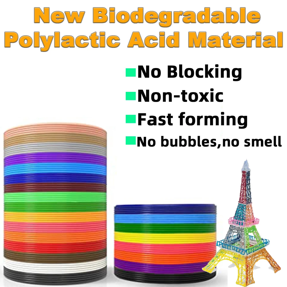 Filamento do pla para o material de impressão da pena 3d 10/20 rolos 10m diâmetro 1.75mm 200m nenhum reenchimento plástico da segurança do cheiro para a pena da impressora 3d